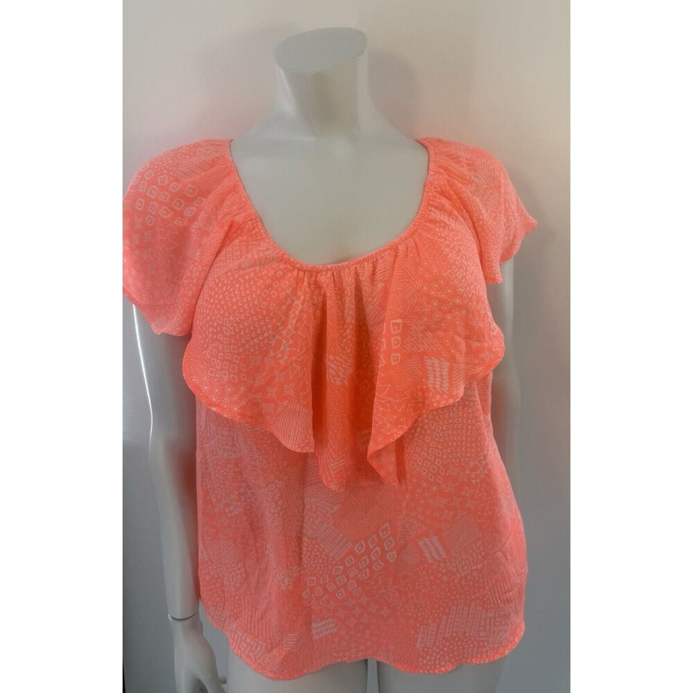 Torrid Orange Ruffled Cap Sleeve Blouse